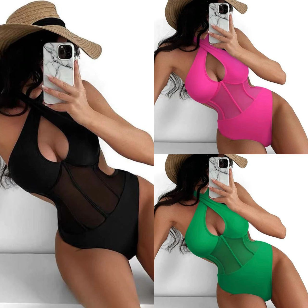 Women's Swimsuit with Sheer Inserts