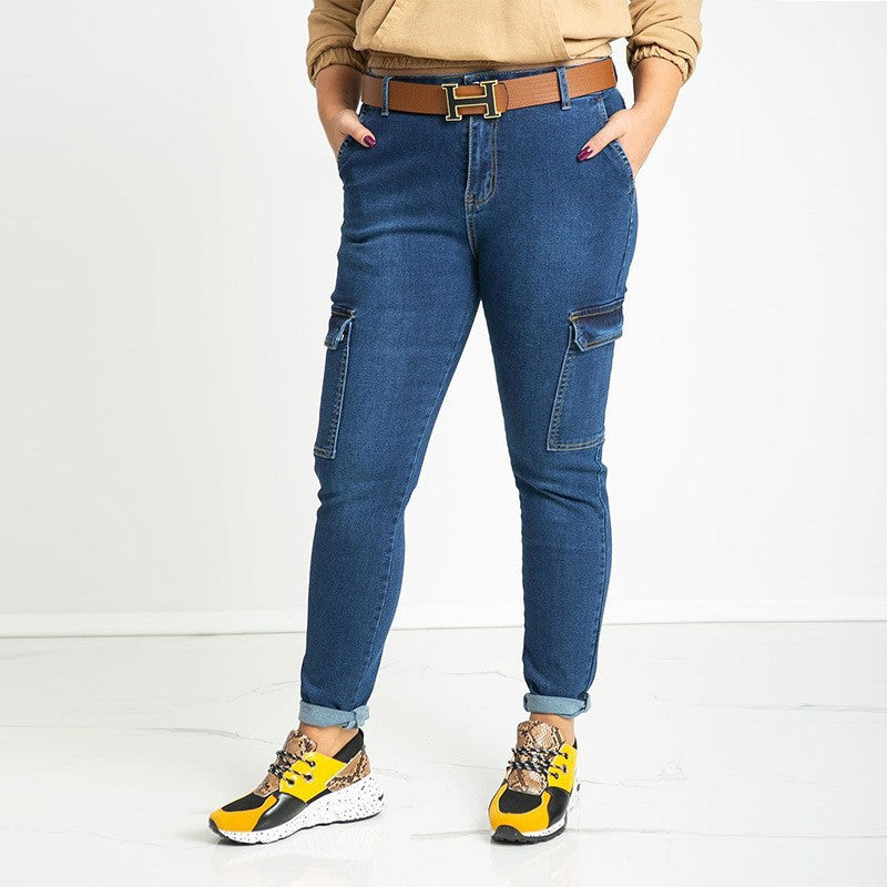 Women's Cargo Jeans with Pockets