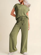 Women's Casual Wide-Leg Jumpsuit with Elastic Waist