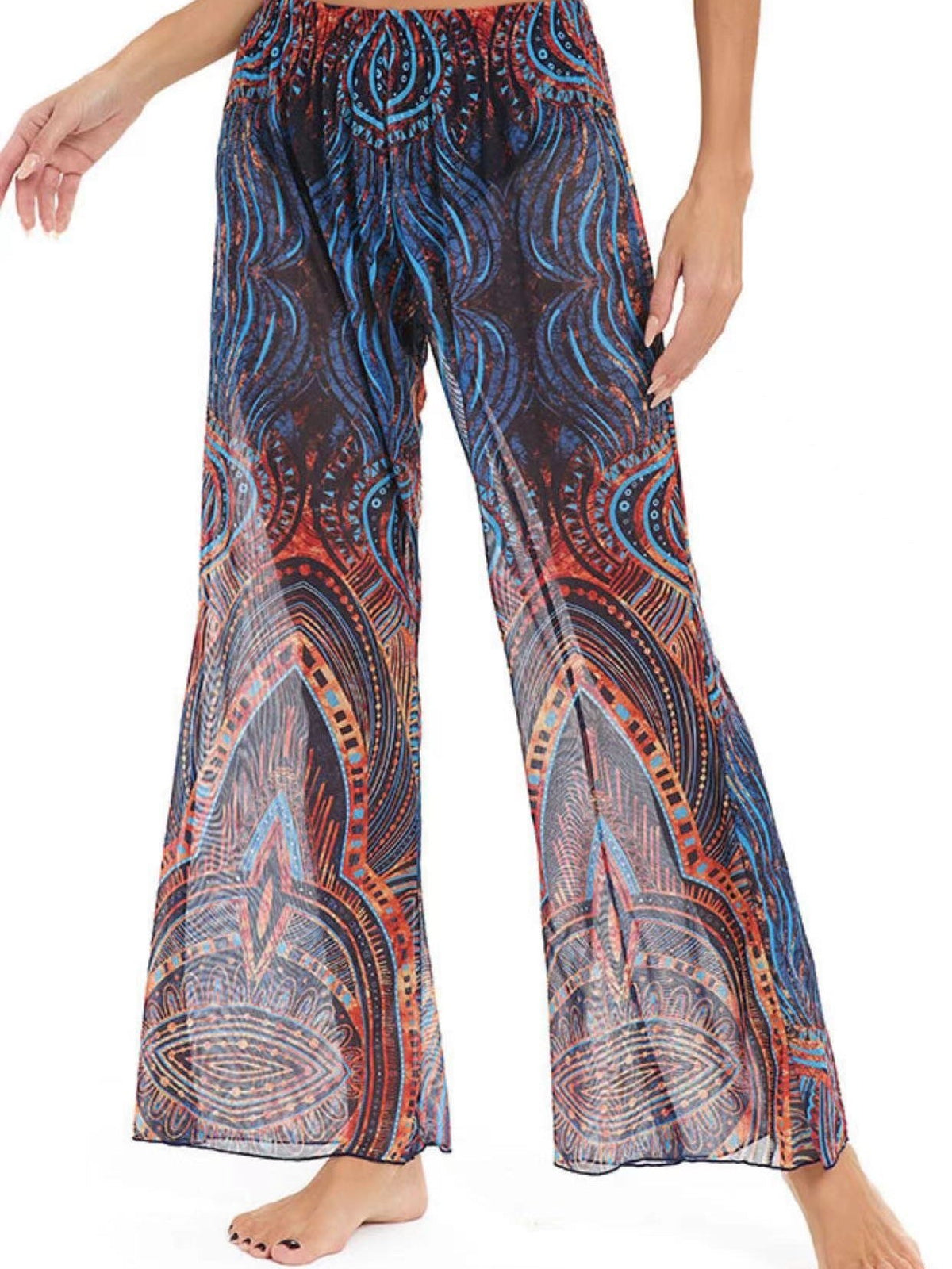 Women's Elegant Floral Print Beach Pants