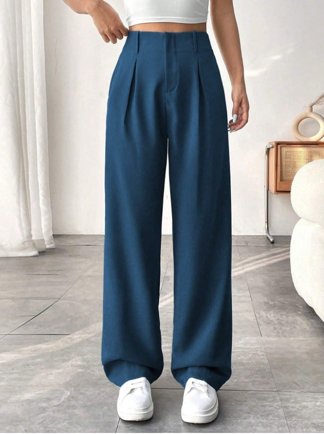 Elegant Wide-Leg Pleated Trousers