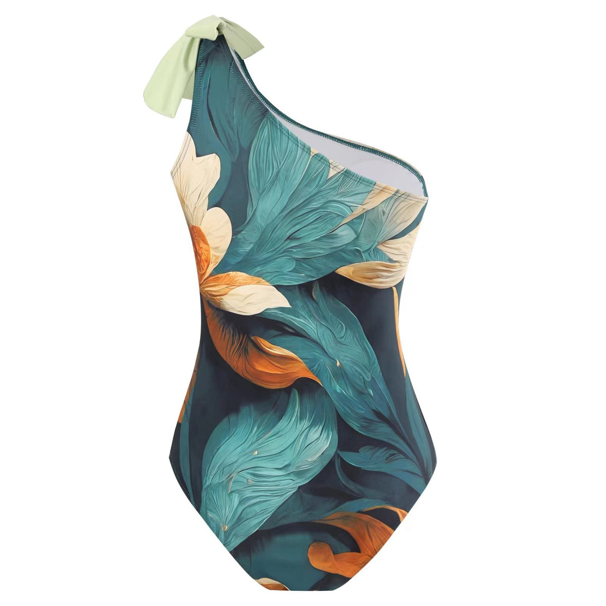 Women's Swimsuit Set with Elegant Asymmetrical Design and Playful Skirt Detail