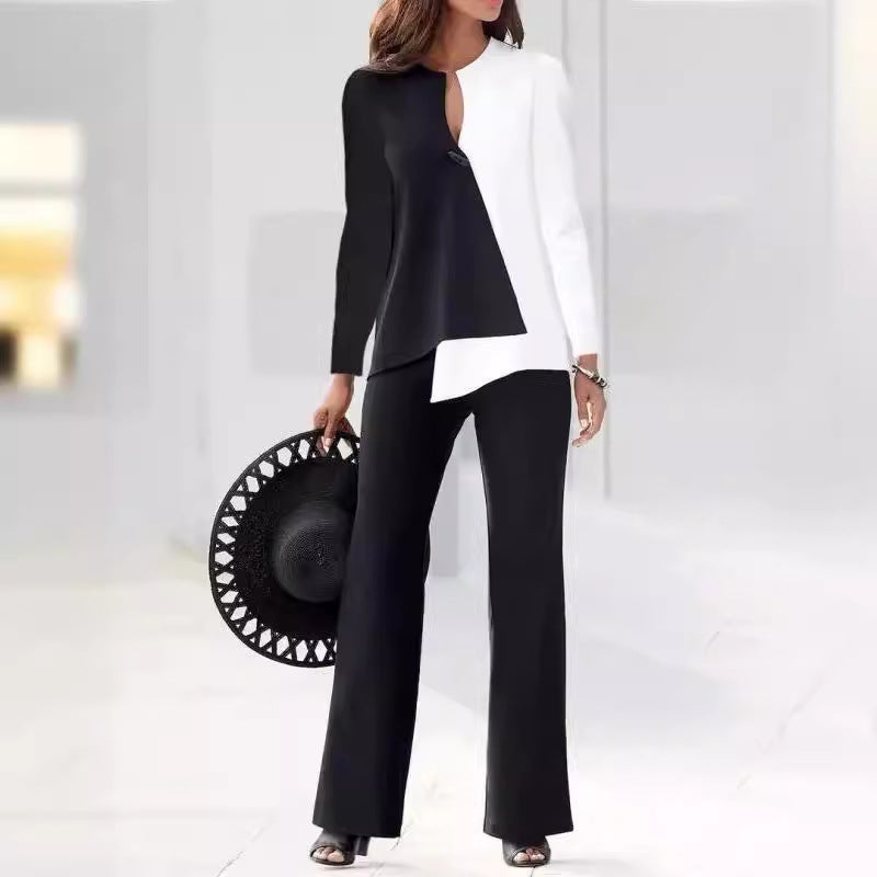 Modern Asymmetric Trouser Suit Set