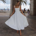 A-Line Maxi Dress with Square Neckline
