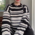 Women's Patterned Knit Sweater with Textured Fabric and Casual Fit