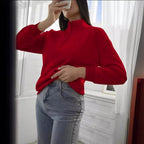 Women's Comfortable Mock Neck Pullover