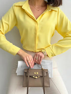 Elegant Women's Shirt Blouse with Luxurious Sheen
