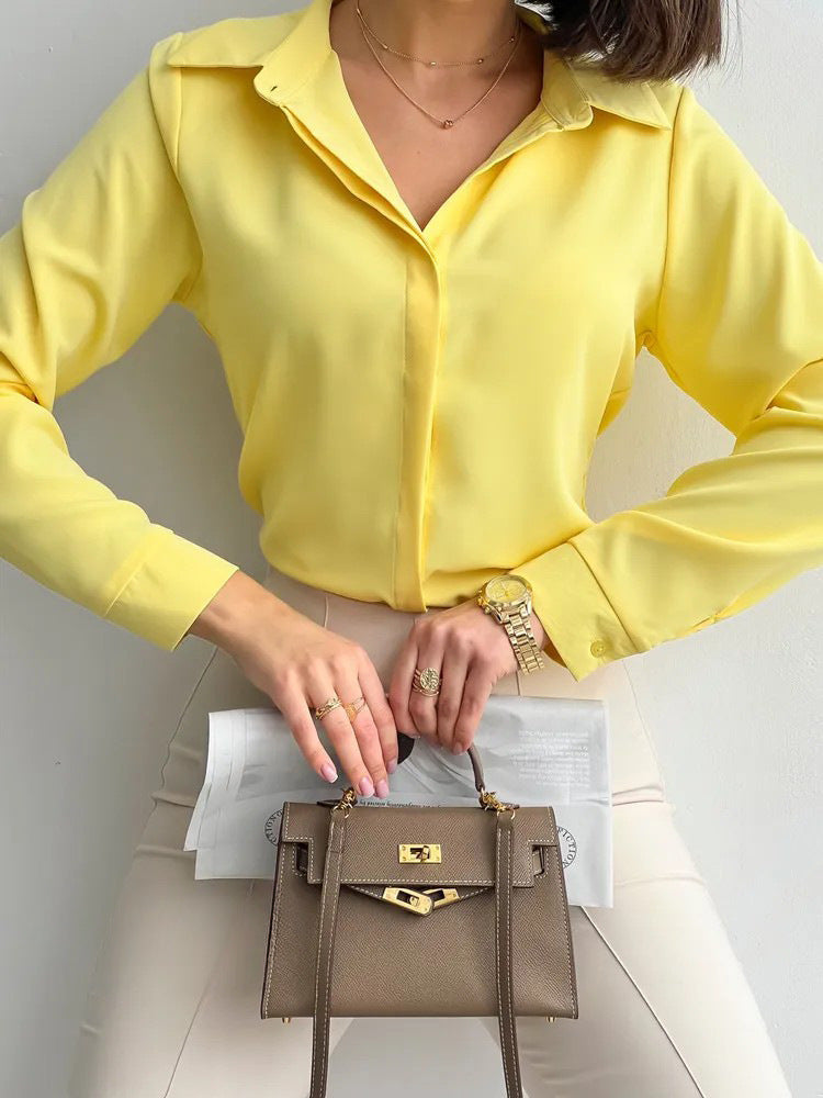 Elegant Women's Shirt Blouse with Luxurious Sheen