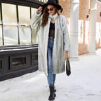 Women's Elegant Long-Haired Fur Coat