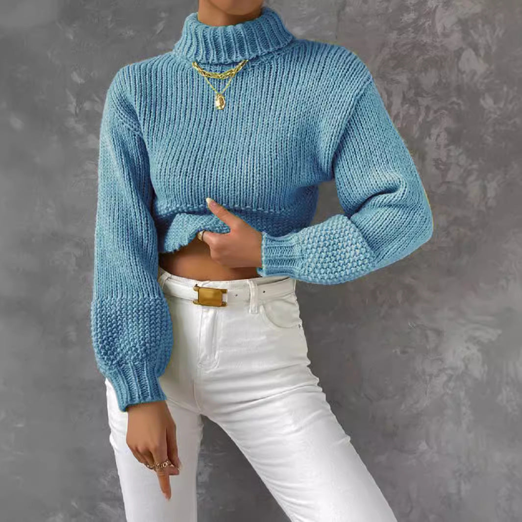 Women's High-Neck Chunky Knit Sweater
