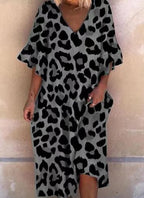 Women's Sleeveless Kaftan Dress in Leopard Print
