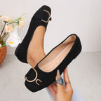 Women's Ballet Flats with Elegant Buckle Detail