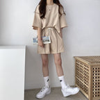 Women's Casual Set with Relaxed Cut and Elastic Waistband