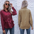 Women's Shirt Blouse with Tie Details