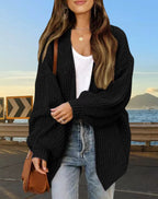 Women's Wide-Cut Chunky Knit Cardigan