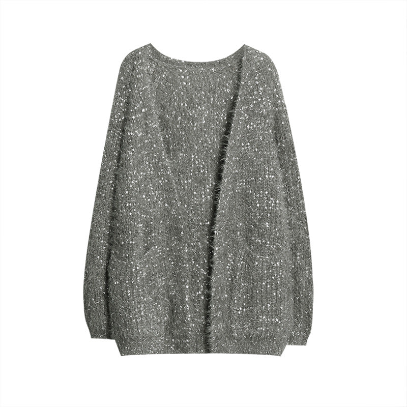 Women's Glitter Knit Cardigan in a Modern Casual Look