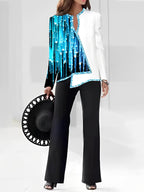 Elegant Statement Jacket with Asymmetric Cut and Sparkling Details