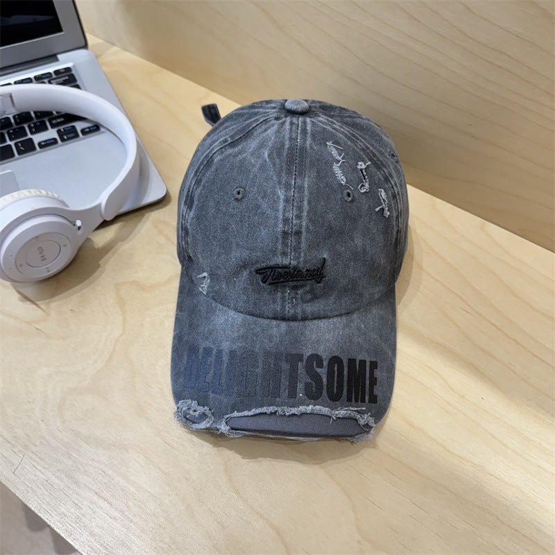 Men's Distressed Casual Cotton Cap