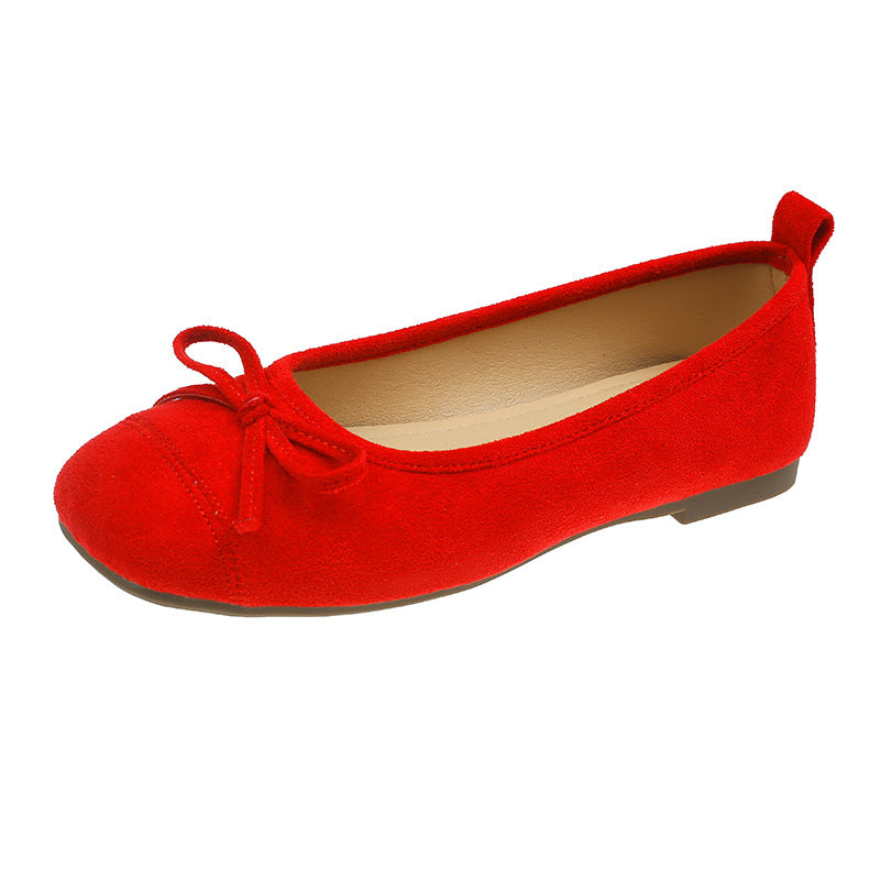 Women's Ballet Flats with Fine Bow Detail in Soft Material