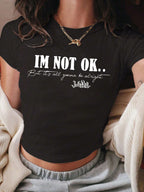 Women's Crop Shirt with Inspiring Lettering