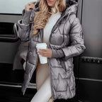Women's Long Lined Winter Jacket with Hood