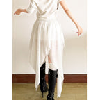 Women's Chiffon Maxi Skirt with Asymmetrical Cut