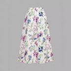 Women's Floral Print Maxi Skirt with Elastic Waistband