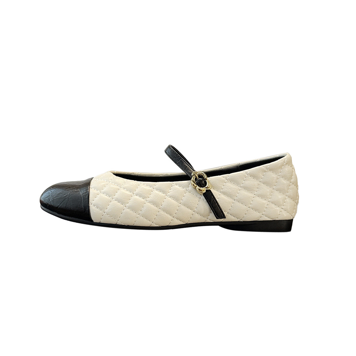 Women's Ballet Flats with Elegant Strap and Glossy Finish