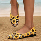 Women's Floral Ballet Flats with Flexible Footbed