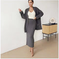 Elegant Knit Set with Back Slits