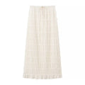 Women's Maxi Skirt with Elastic Waistband and Playful Ruffle Design
