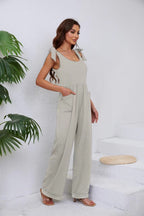 Women's Elegant Jumpsuit with Adjustable Straps and Wide Legs