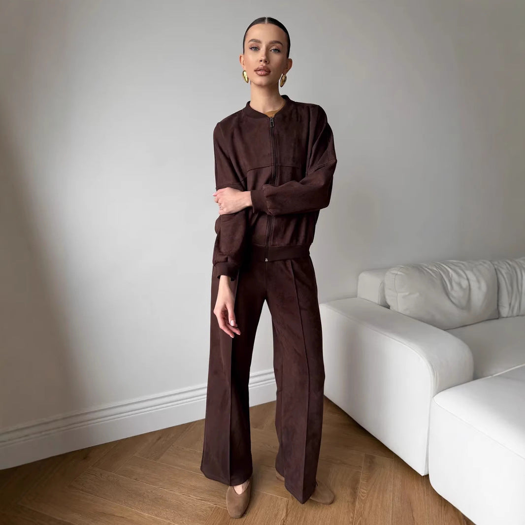 Casual Sweat Jacket and Pants Set