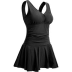 Women's Ruffled Swimsuit with Cherry Print