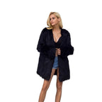 Women's Luxurious Open-Front Faux Fur Parka