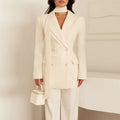Women's Elegant Tailored Blazer with Scarf