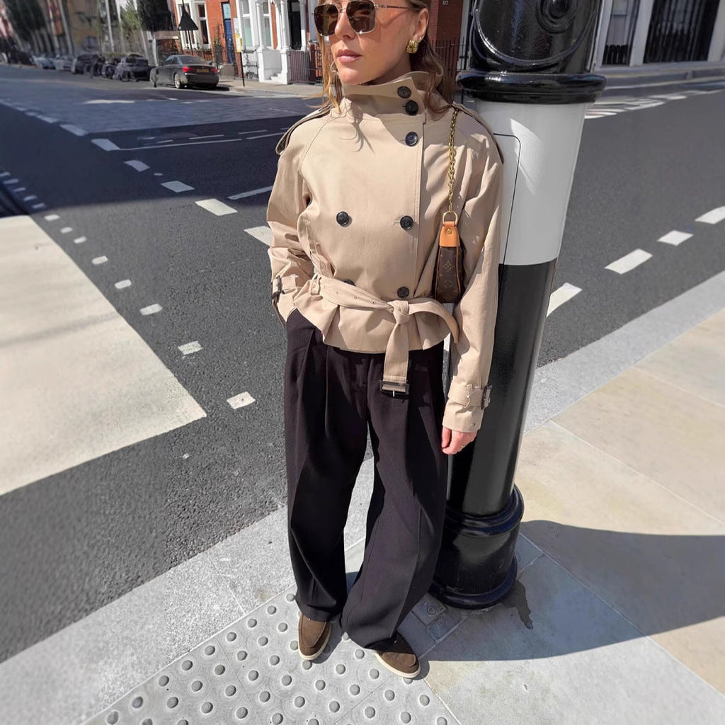 Women's Fashionable Trench Coat with Innovative Cut