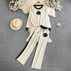 Women's Elegant and Comfortable Leisure Set with Floral Design