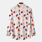 Women's Long-Sleeve Blouse in Modern Geometric Design