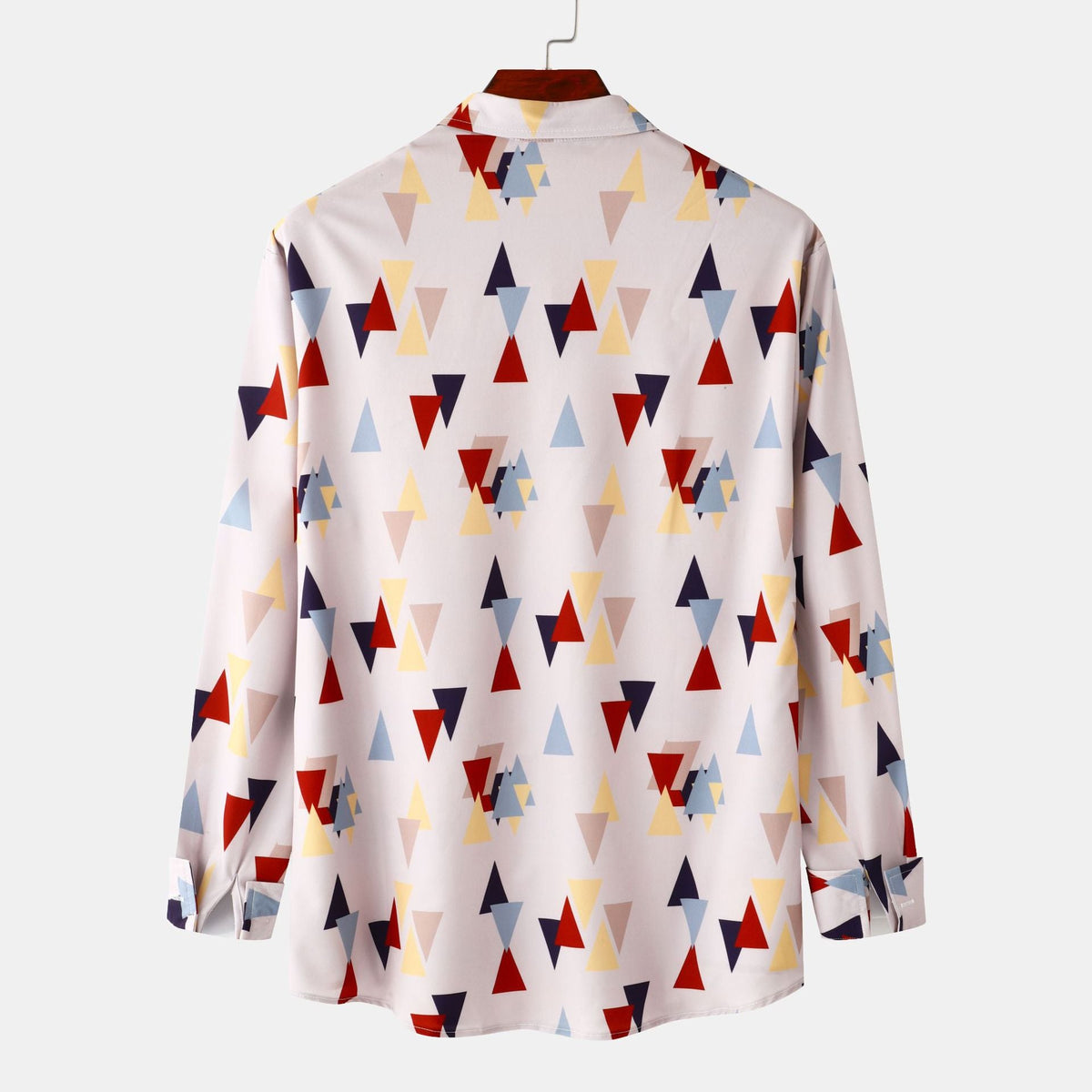 Women's Long-Sleeve Blouse in Modern Geometric Design