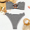 Women's Bandeau Bikini with Buckle Closure