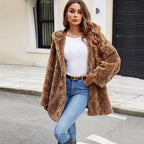 Women's Furry Parka with Hood and Elegant Cut
