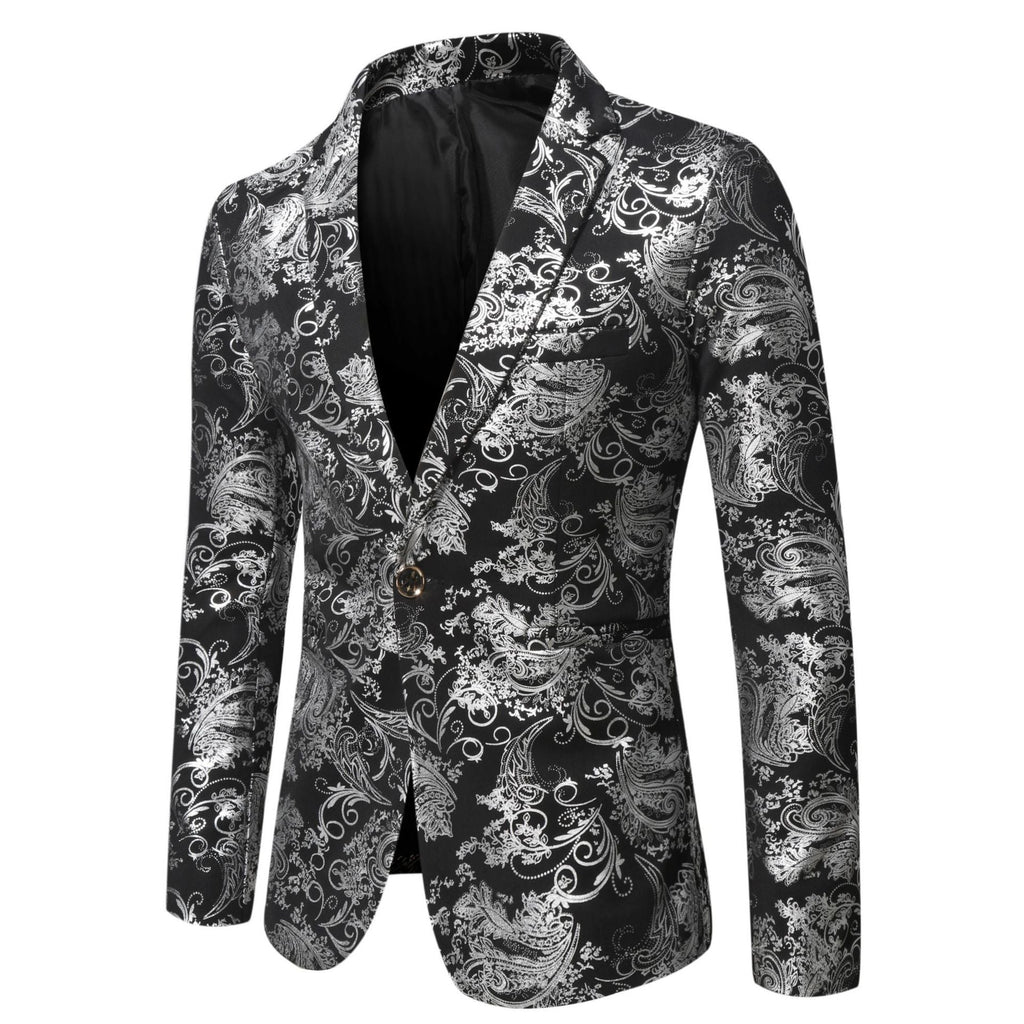 Elegant Blazer with 3D Floral Design