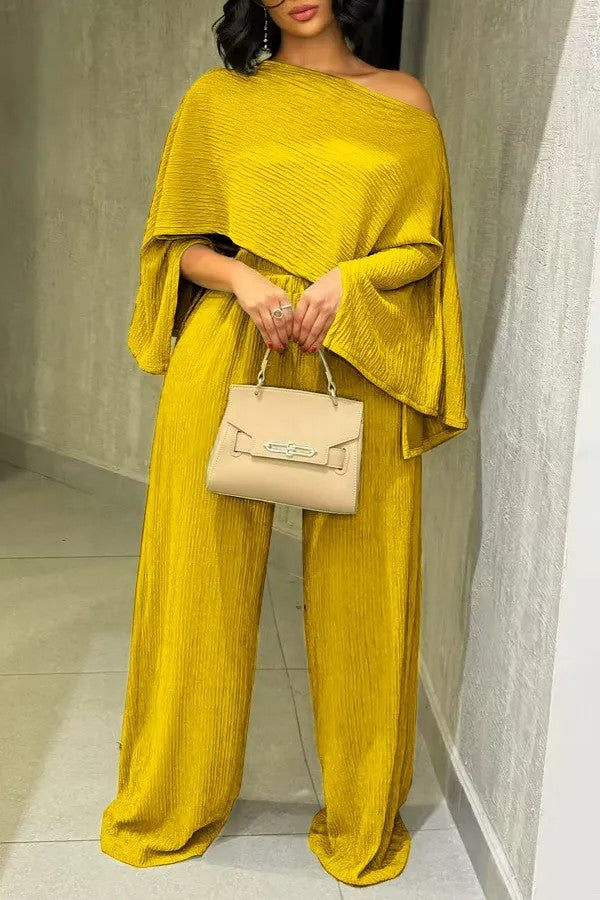 Women's Crop Top and Wide Skirt Set