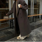 Women's Elegant Double-Breasted Wool Coat
