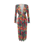 Elegant Women's Beach Kimono with Floral Pattern