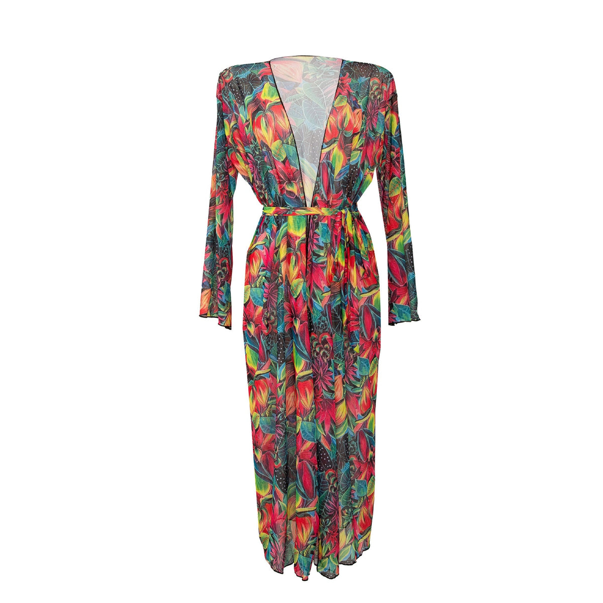 Elegant Women's Beach Kimono with Floral Pattern