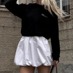 Women's Casual Plaid Skort with Elastic Waist and Side Pockets