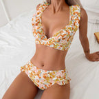 Women's Ruffled Floral Swim Set