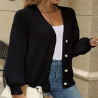 Women's Casual Oversized Cardigan with Button Details